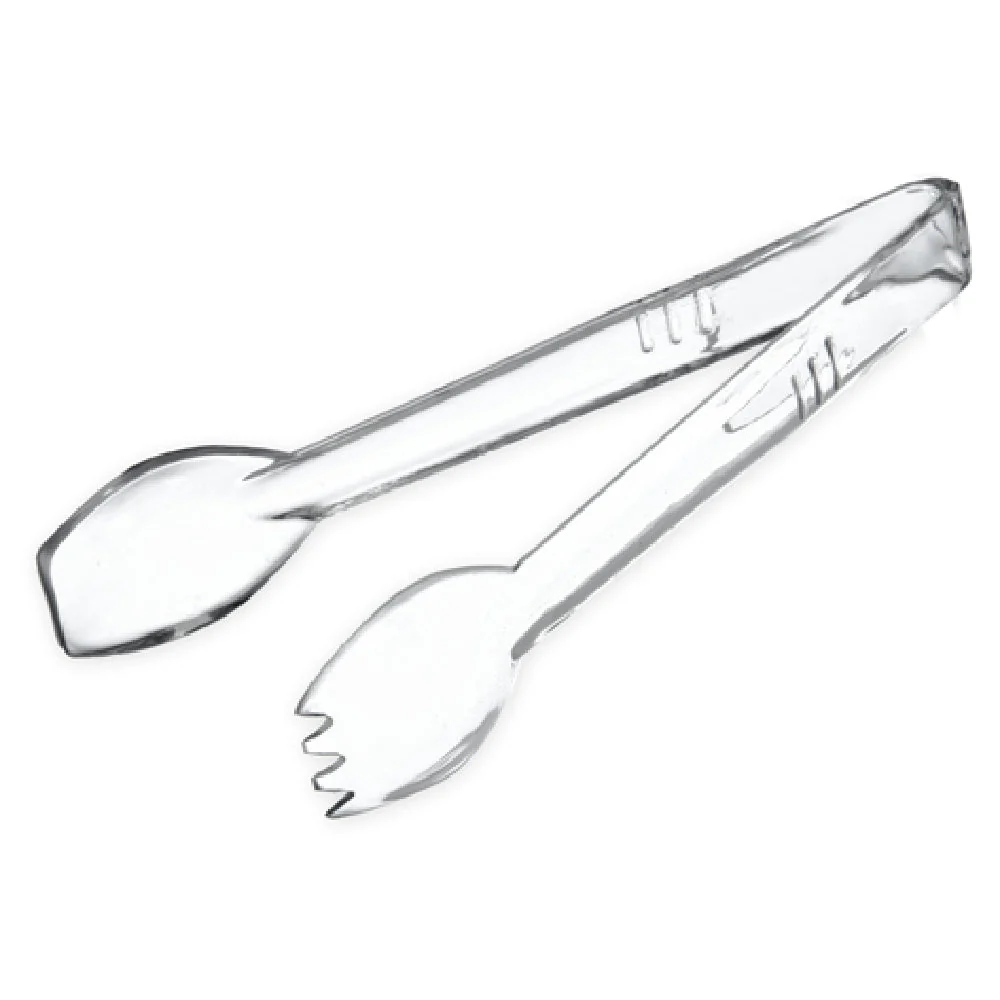 Carlisle 400907 9 Inch Salad Tongs Plastic Clear Dishwasher Safe Made in USA