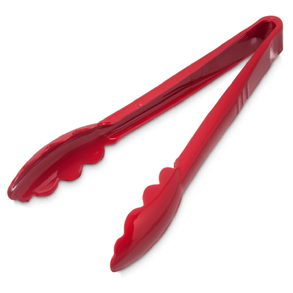Carlisle 470905 9 Inch Utility Tongs Plastic One Piece Red NSF Made in USA