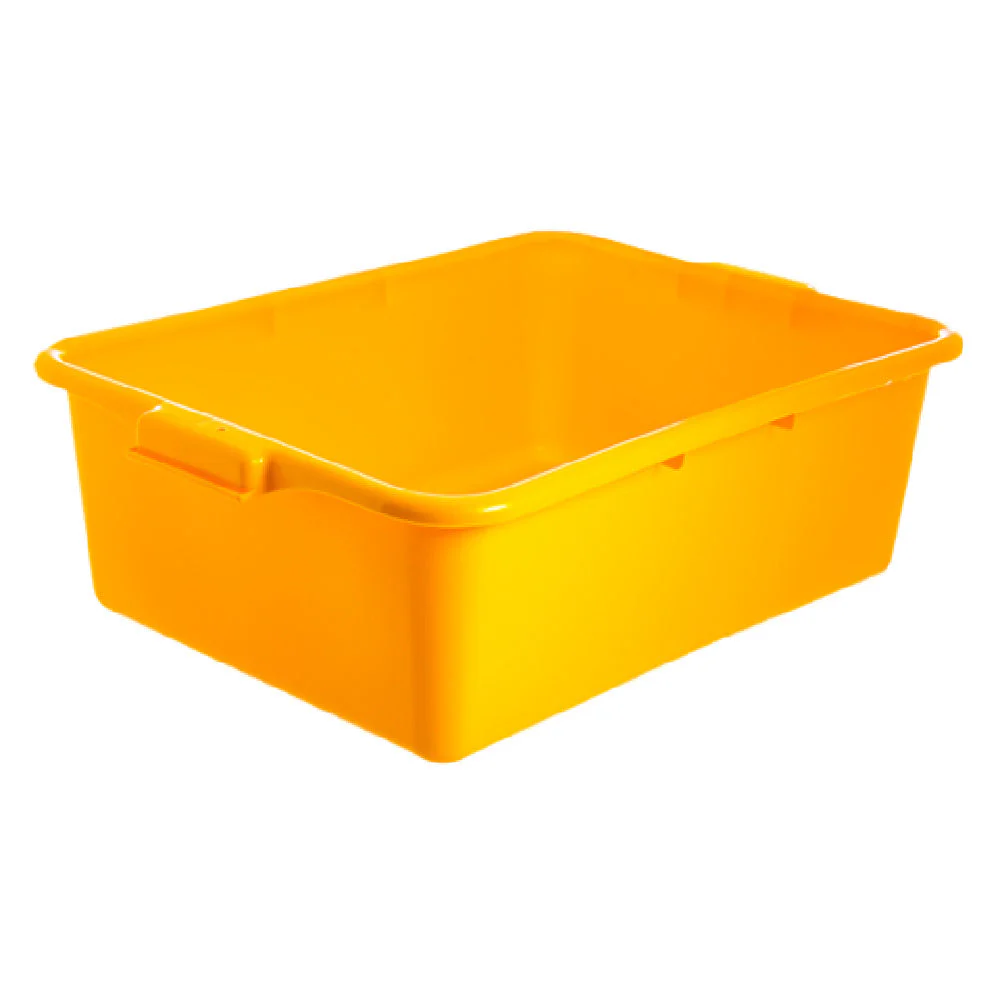 Carlisle N4401104 20 Inch Width Yellow Tote Box with Comfort Curve Handles