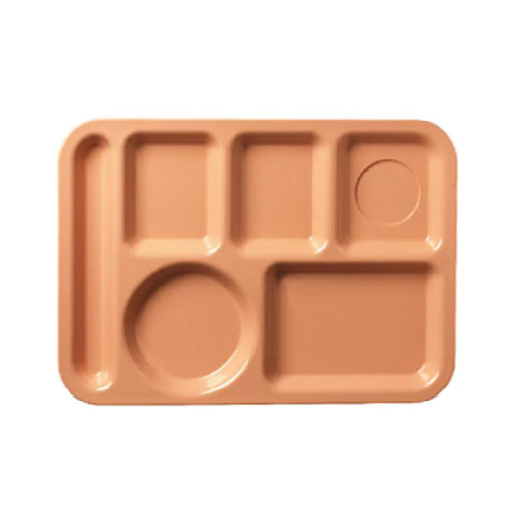 Carlisle 614PC25 13-7/8 Inch Tan Compartment Tray Left-handed 6 with Durable Polycarbonate