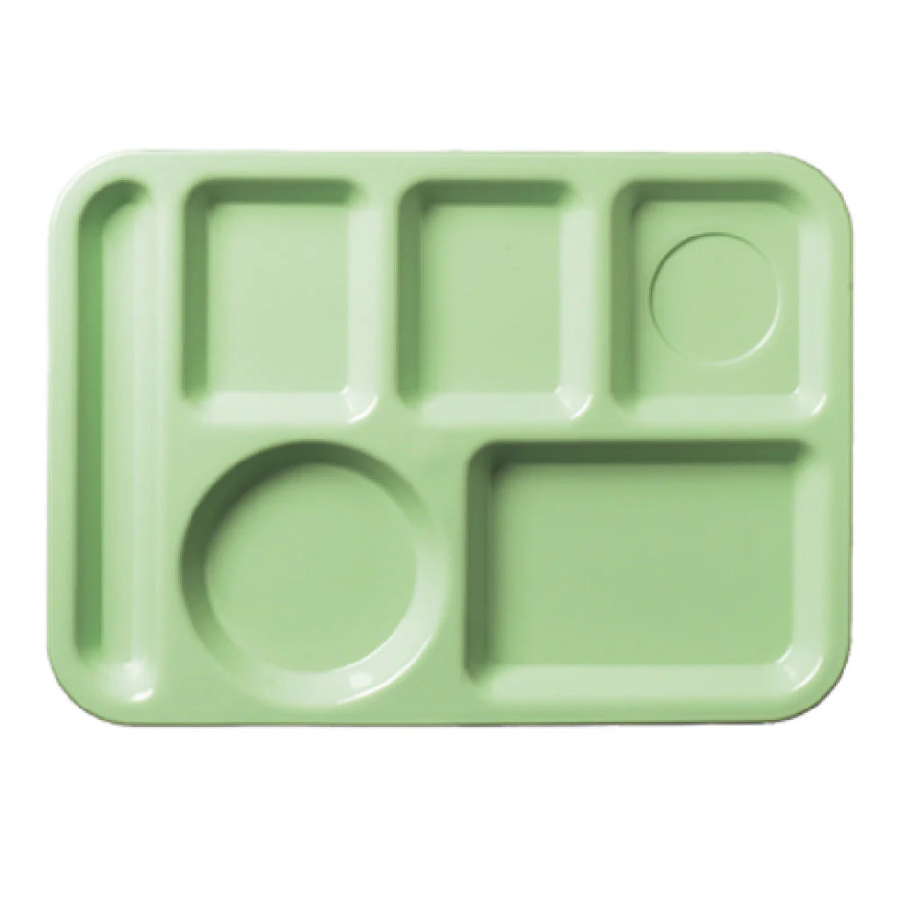 Carlisle 61409 13-7/8 Inch Left-handed Tray Green ABS with 6 Compartments