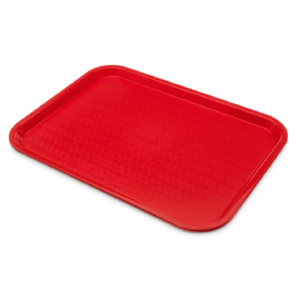 Carlisle CT1216-8105 12 Inch Red Polypropylene Cafeteria Tray with Drying Lugs