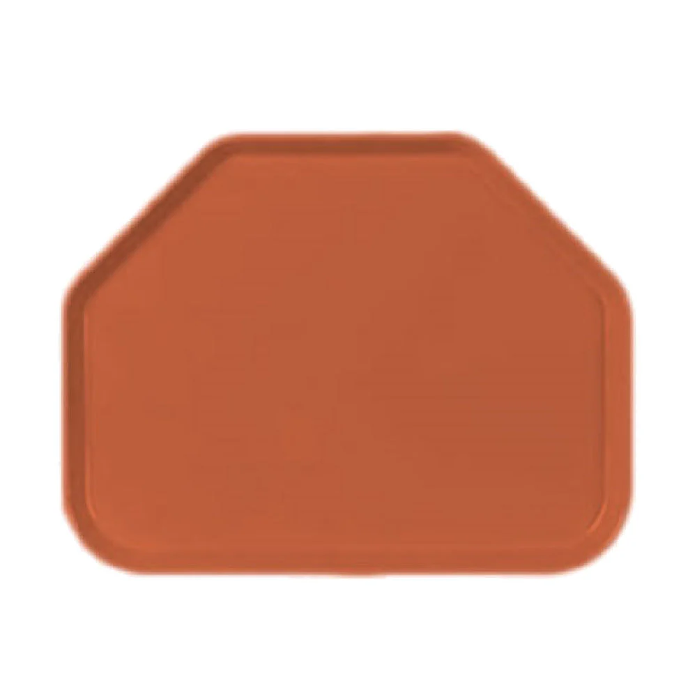 Carlisle 1713FG018 14 Inch Trapezoid Cafeteria Tray Break Resistant Fiberglass Orange