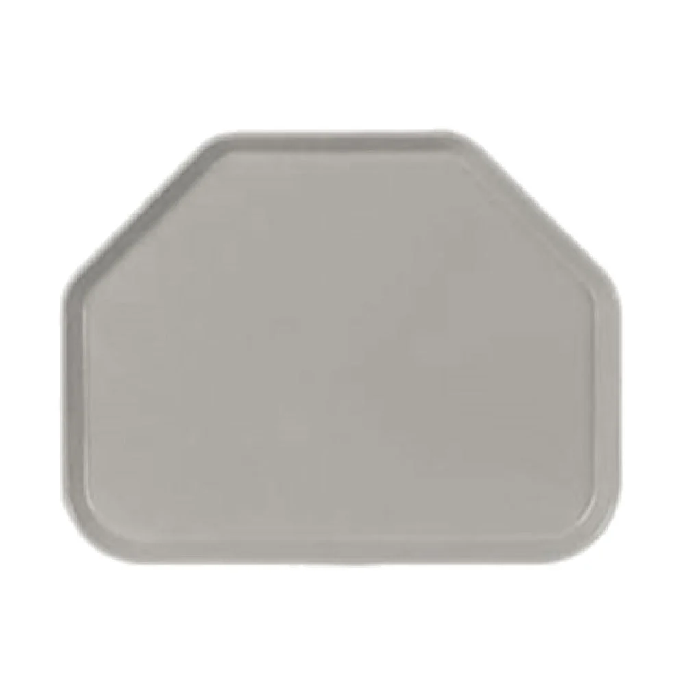 Carlisle 1713FG002 14 Inch Trapezoid Cafeteria Tray Break Resistant Fiberglass Smoke Gray