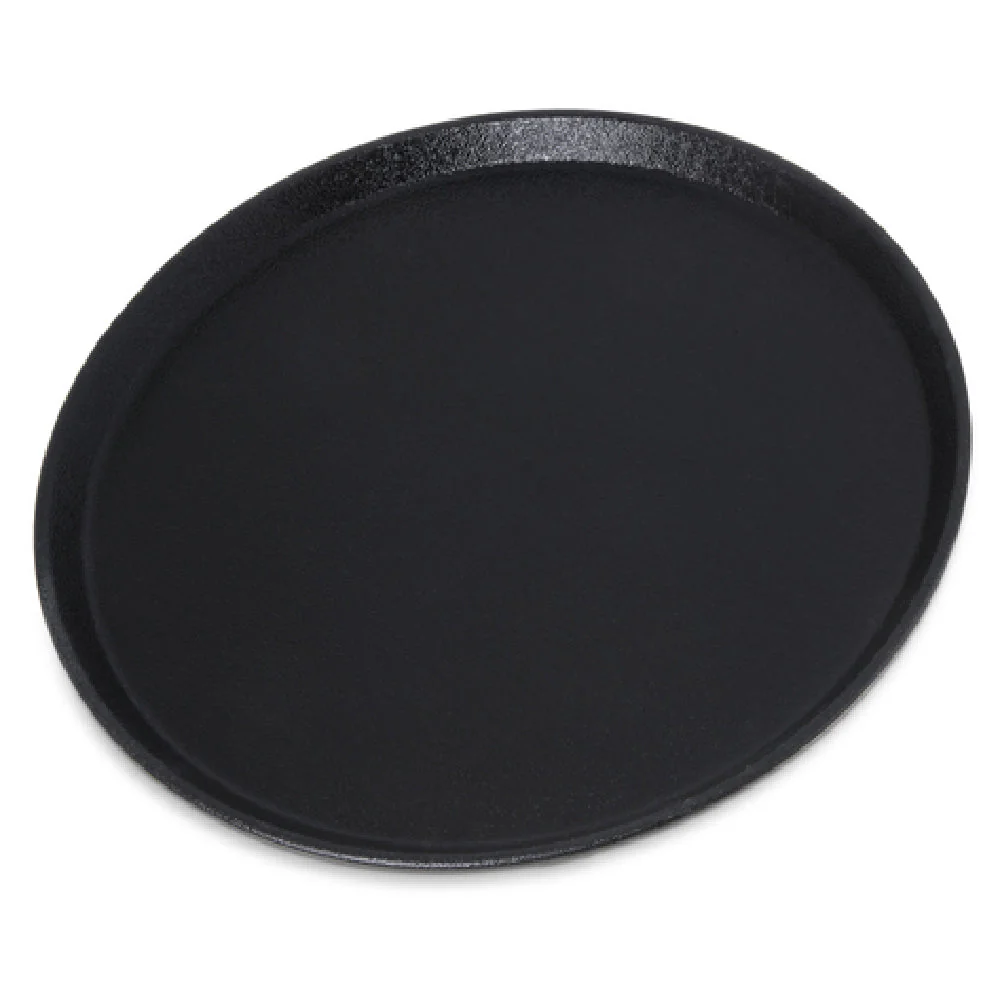 Carlisle 1600GR2004 16 Inch Diameter Round Griptite Serving Tray Black Fiberglass with Non-Skid Surface