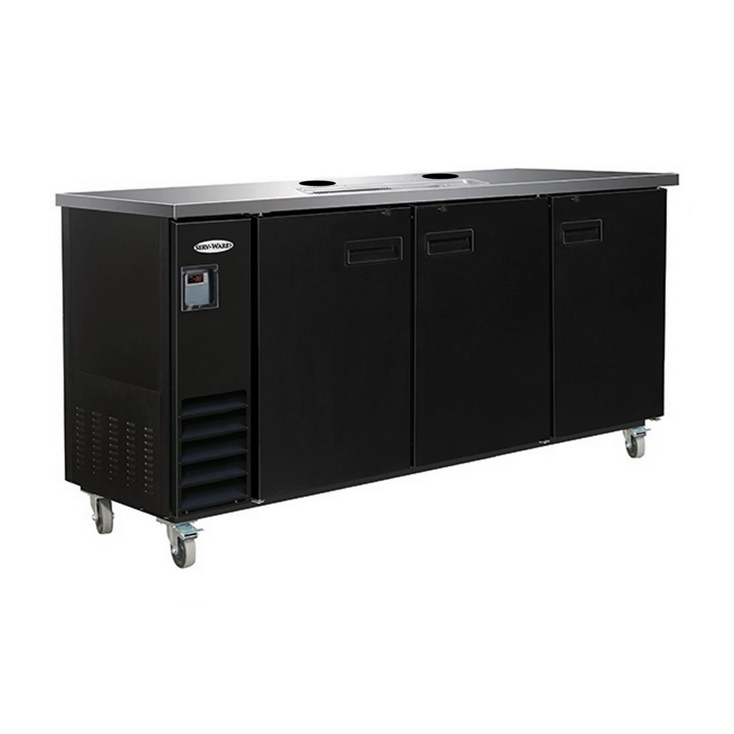 Serv-Ware 73" 2-Tap Direct Draw Kegerator, 3-Kegs Commercial Keg Cooler
