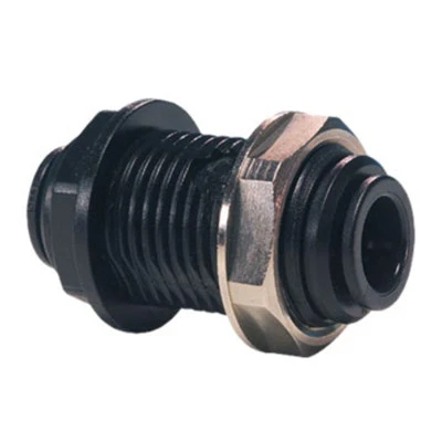 John Guest Black Acetal Bulkhead Union 8mm Tube OD