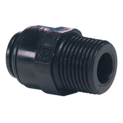 John Guest Black Acetal Male Connector 12mm Tube OD x 3/8" BSPT