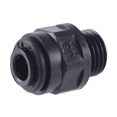 John Guest Black Acetal Male Connector 6mm Tube OD x 1/4" BSP