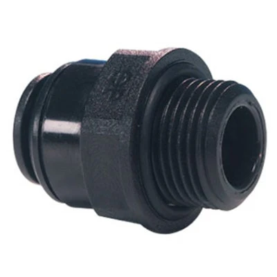John Guest Black Acetal Male Connector 8mm Tube OD x 3/8" BSP