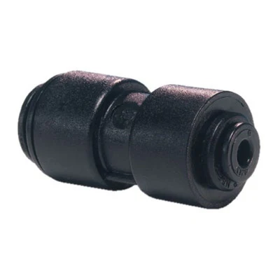 John Guest Black Acetal Reducing Union 10mm Tube OD x 8mm Tube OD