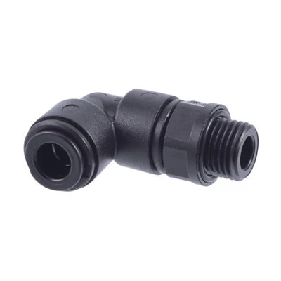 John Guest Black Acetal Swivel Elbow 8mm Tube OD x 1/4" BSPP