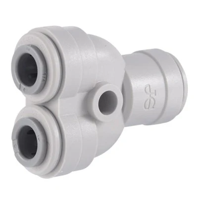 John Guest Gray Acetal 2-Way Divider 1/2" Tube OD