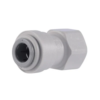 John Guest Gray Acetal Female Connector 5/16" Tube OD x 1/2" BSPP Flat