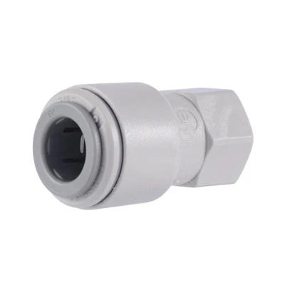 John Guest Gray Acetal Female Flare Connector 3/8" Tube OD x 3/8" FFL