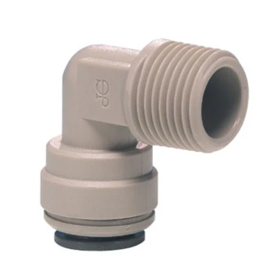 John Guest Gray Acetal Fixed Elbow 1/4" Tube OD x 1/4" NPTF