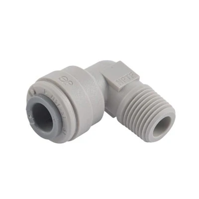 John Guest Gray Acetal Fixed Elbow 1/4" Tube OD x 3/8" NPTF