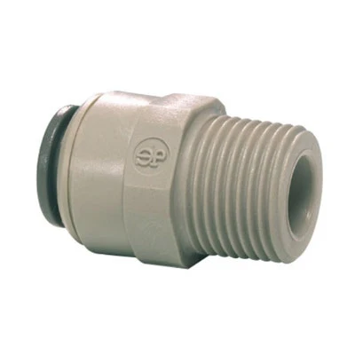 John Guest Gray Acetal Male Connector 1/2" Tube OD x 1/2" NPTF