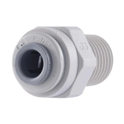John Guest Gray Acetal Male Connector 3/8" Tube OD x 1/8" NPTF