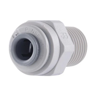 John Guest Gray Acetal Male Connector 5/16" Tube OD x 1/4" NPTF