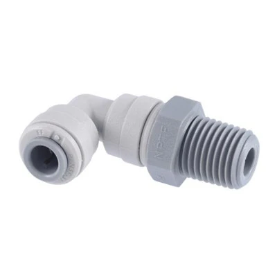 John Guest Gray Acetal Swivel Elbow 5/16" Tube OD x 1/8" NPTF