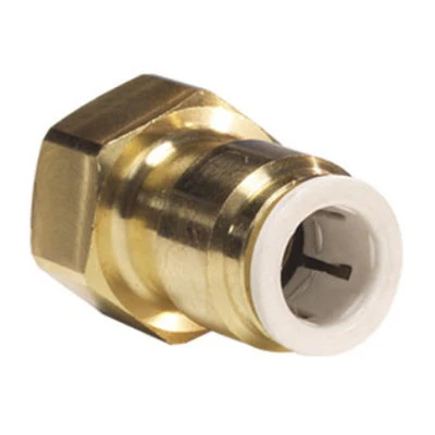 John Guest 3/8" Tube OD x 1/4" FFL Brass Connector | Lead-Free Flare Fitting for Beverage & Water