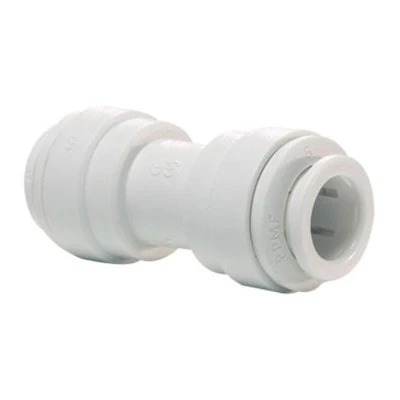 John Guest Polypropylene Reducing Union 1/2" Tube OD x 3/8" Tube OD