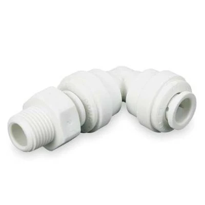 John Guest Polypropylene Swivel Elbow 1/4" Tube OD x 1/4" NPTF