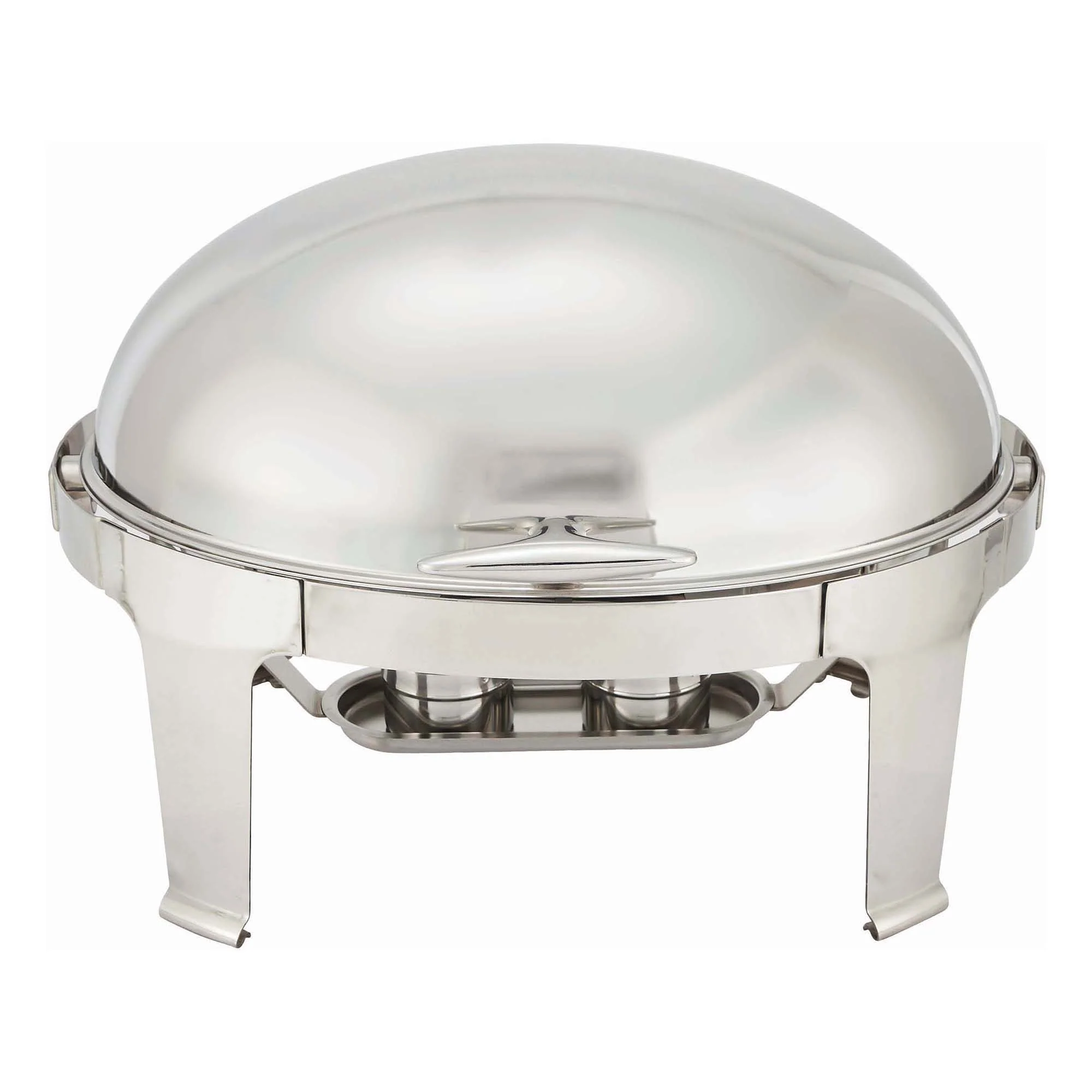 Winco 603 8 Quarts Stainless Steel Roll Top Oval Chafing Dish with Pans - Image 2