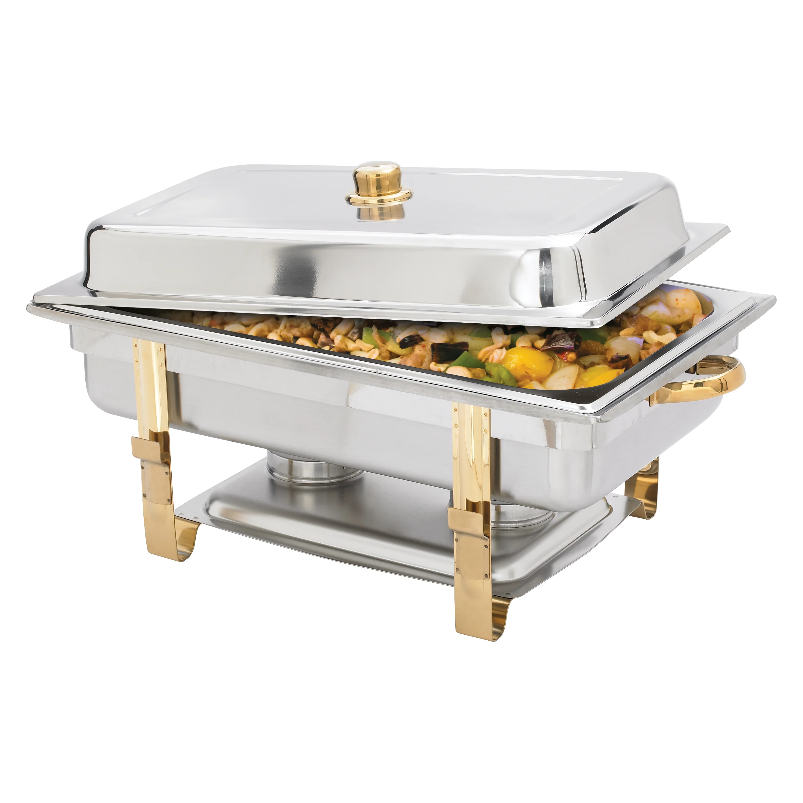 Winco 201 8 Quarts Canned Heat Chafing Dish Stainless Steel Mirror Finish - Image 5