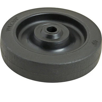Medium-Duty 5" Caster Wheel with Delrin® Bearing Black rubber wheel with plastic hub