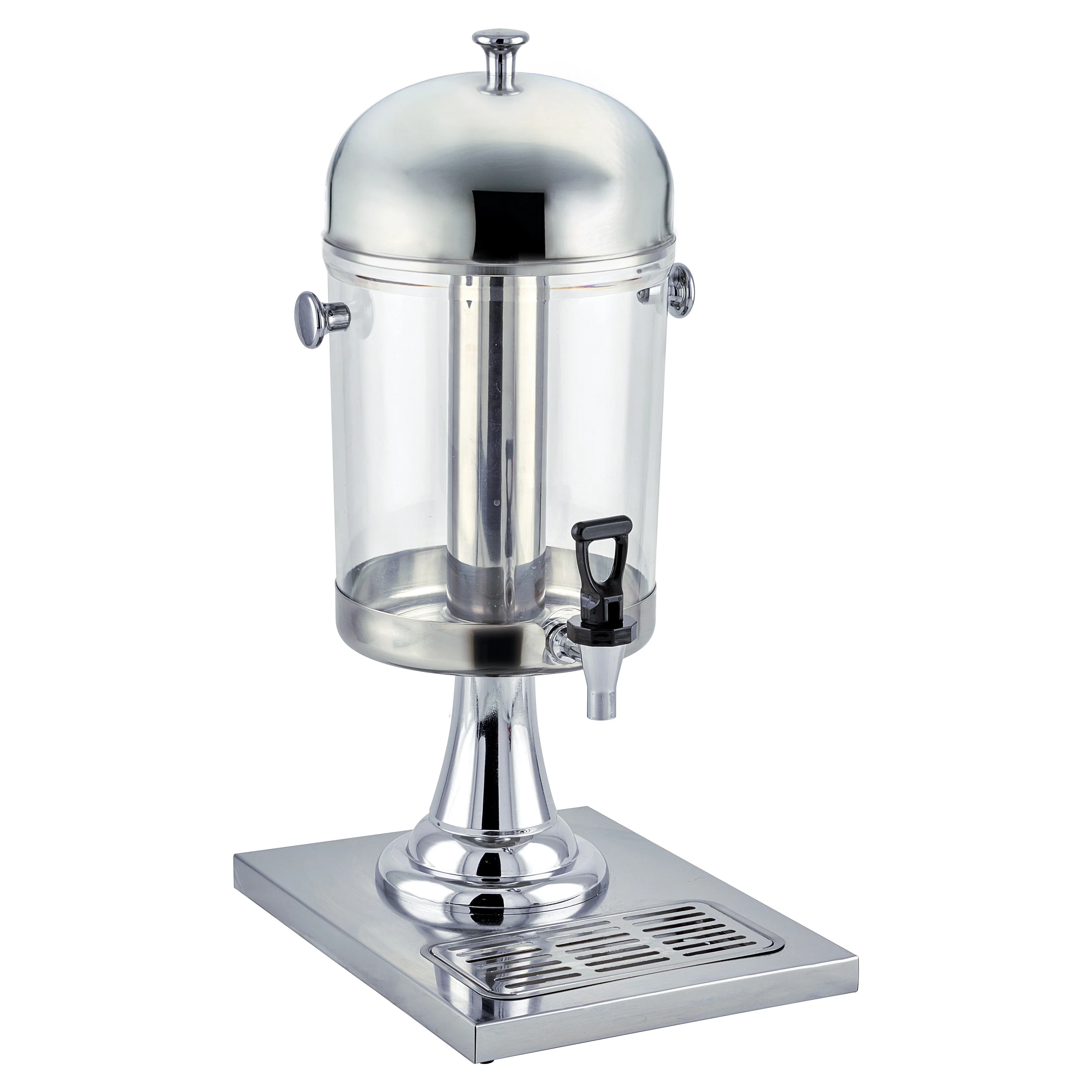 Winco 902 10 Inch Clear Polycarbonate Bowl Juice Dispenser with Stainless Steel