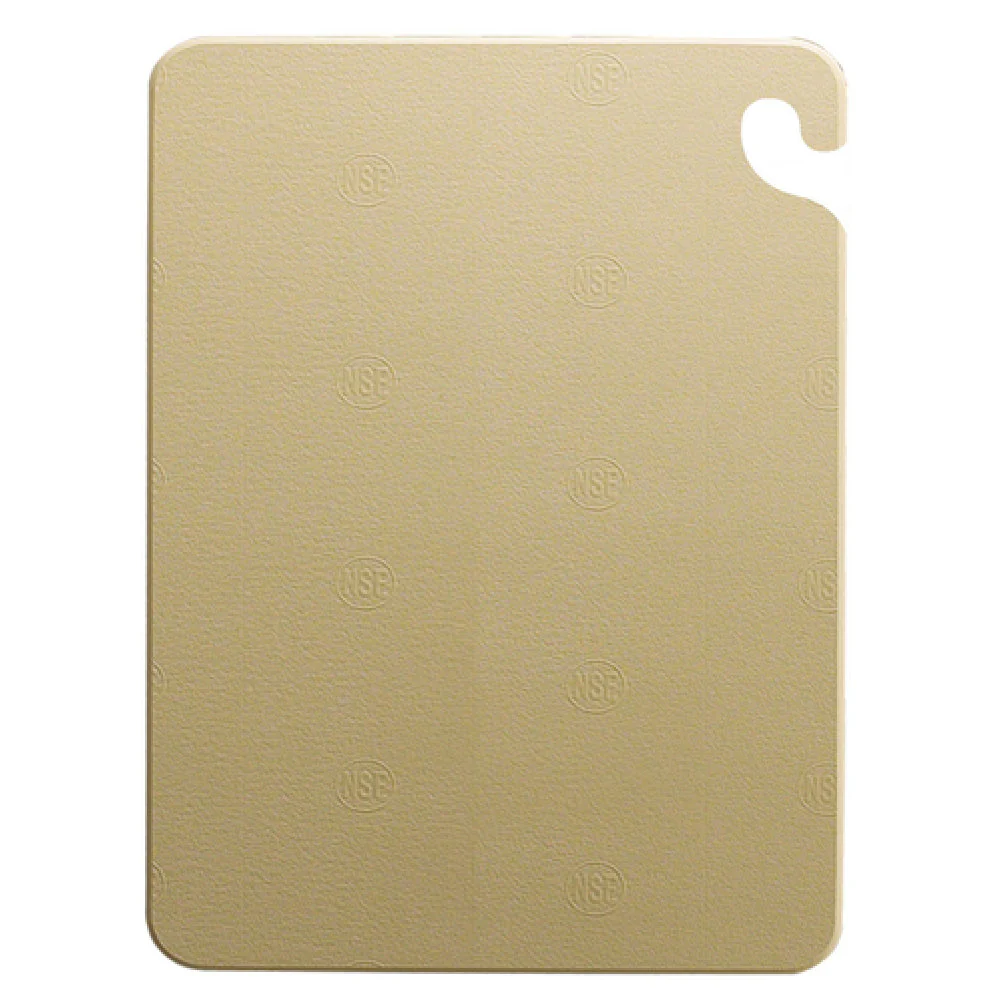 Carlisle CB121834BR 18 Inch Brown Cutting Board with Food Safety Hook Co-polymer