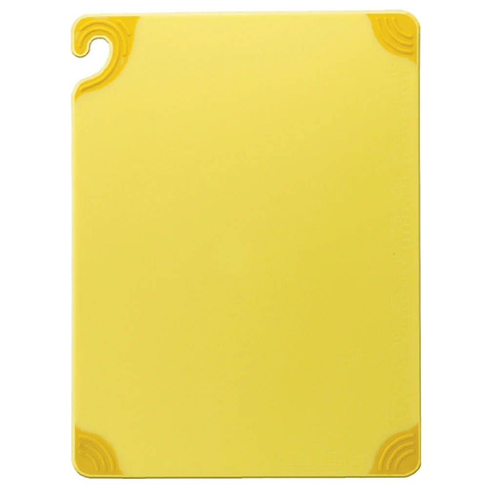 Carlisle CBG912YL 12 Inch Cutting Board Plastic Dishwasher Safe Yellow with Grip Corners