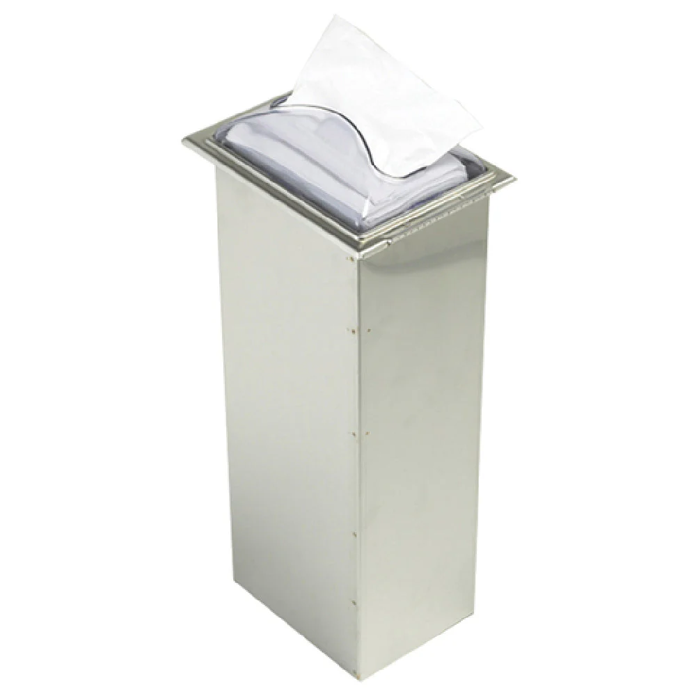 Carlisle H2003CLSS 7 Inch San Jamar Countertop Napkin Dispenser Steel with Clear Faceplate