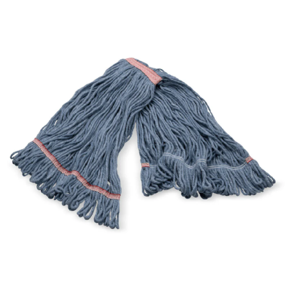 Carlisle 369325M14 Large Loop-End Wet Mop Head with Antimicrobial Properties Blue Cotton Synthetic