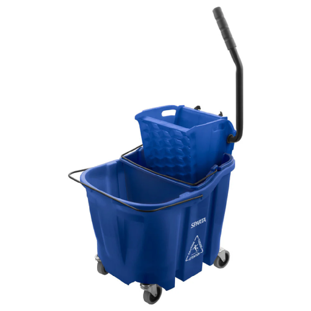 Carlisle 9690414 26 Quart Mop Bucket Combo with Side Press Wringer Blue