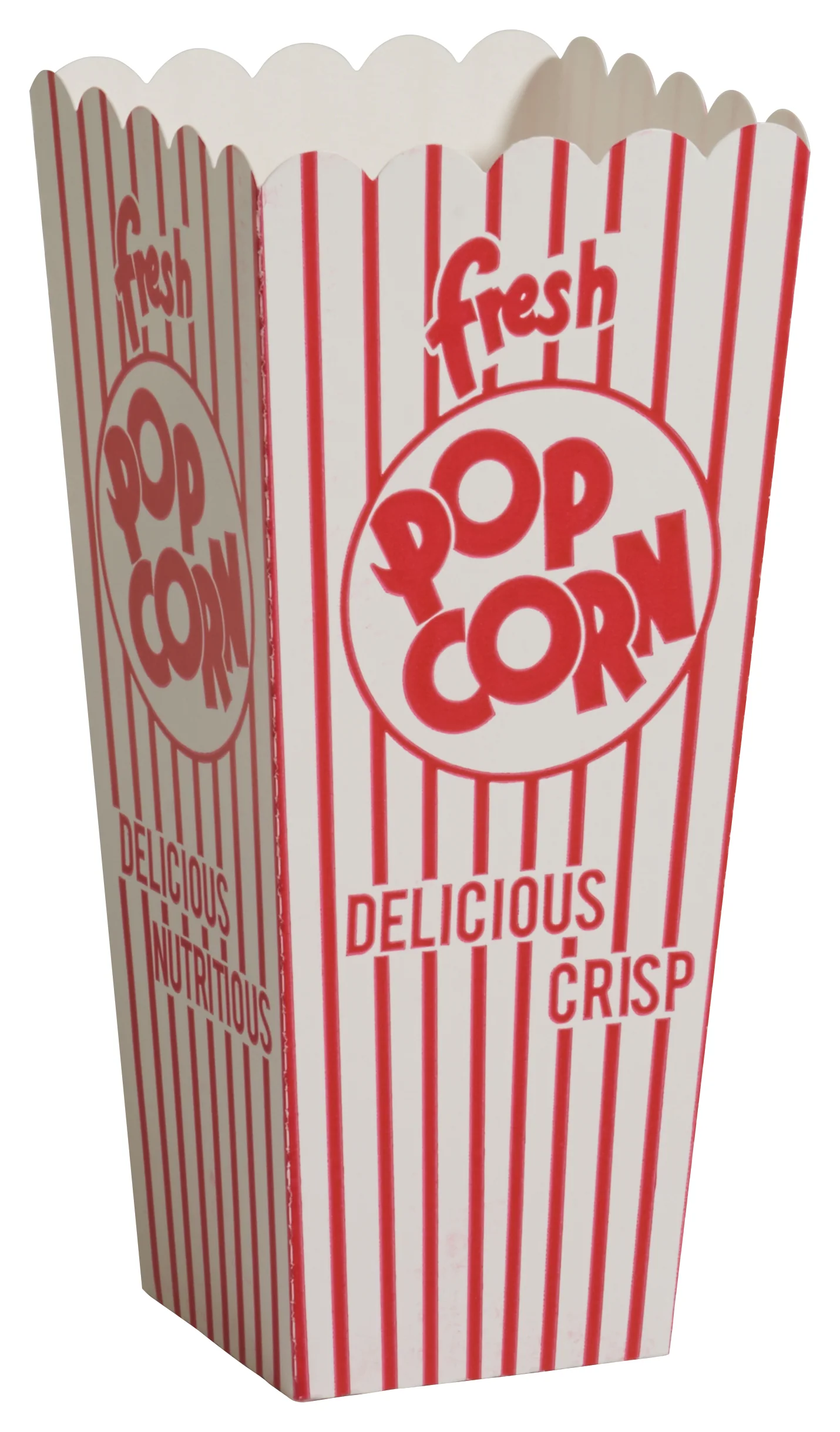 Winco 41047CS 1.25 Oz. Popcorn Scoop Box Red and White Striped Design - Image 2