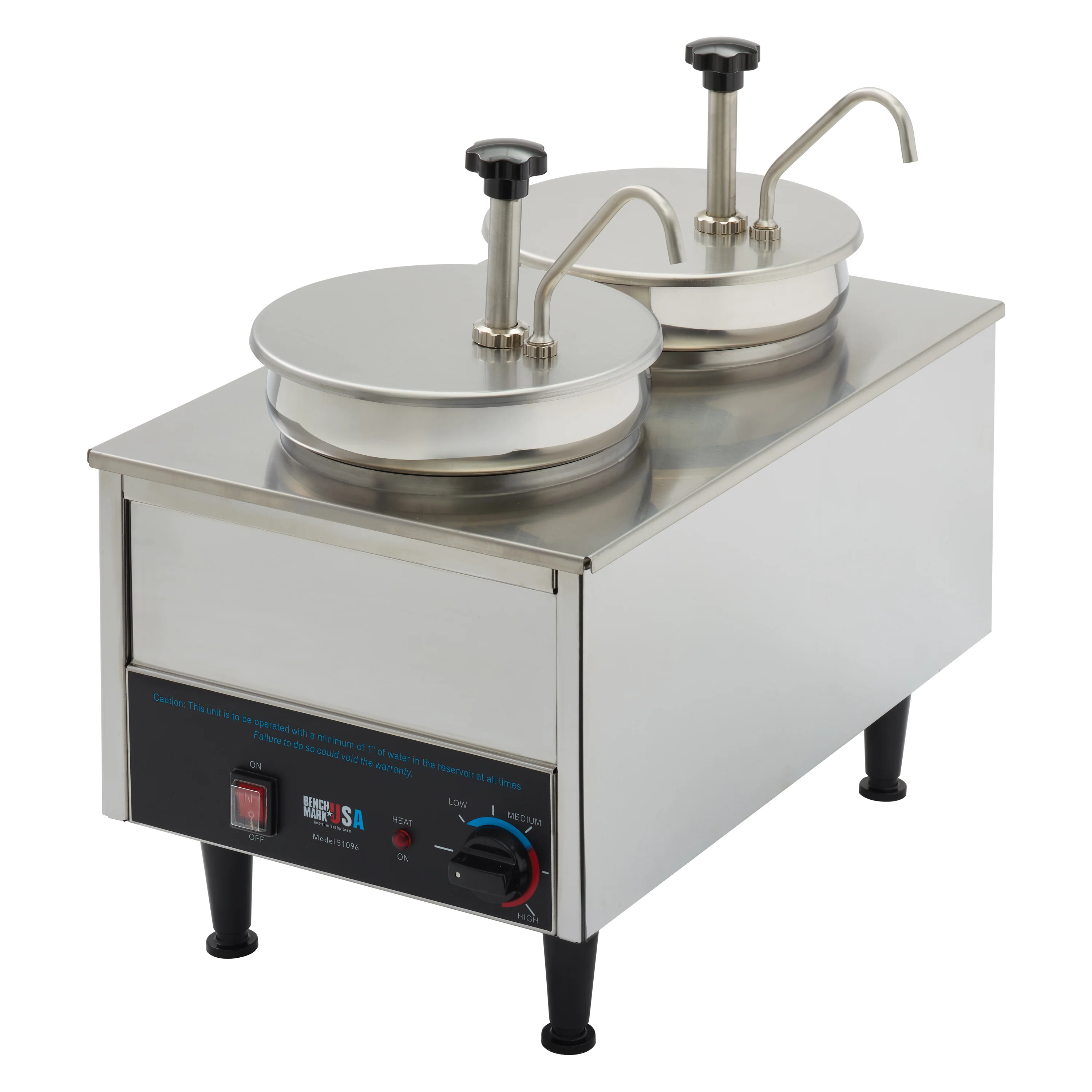 Winco 51074P 21 Inch Dual Well Warmer Pump Quartz Stainless Steel with Adjustable Thermostat - Image 2