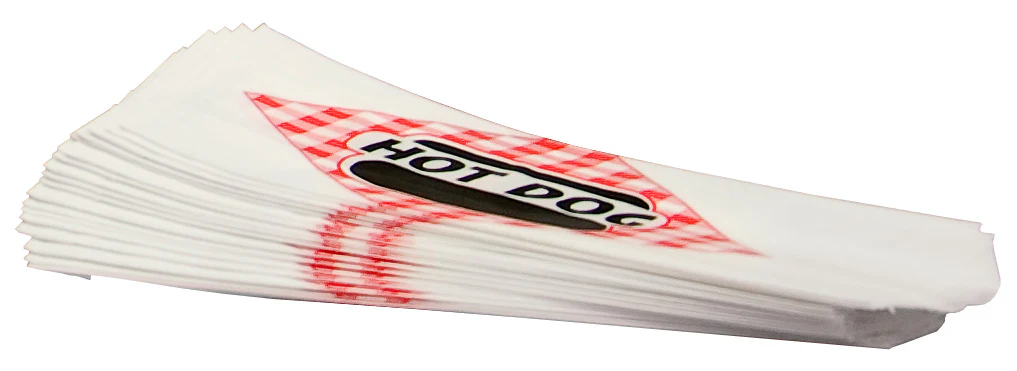 Winco 68001CS 10 Inch Paper Benchmark Hotdog Bags 5000 Bags Per Case