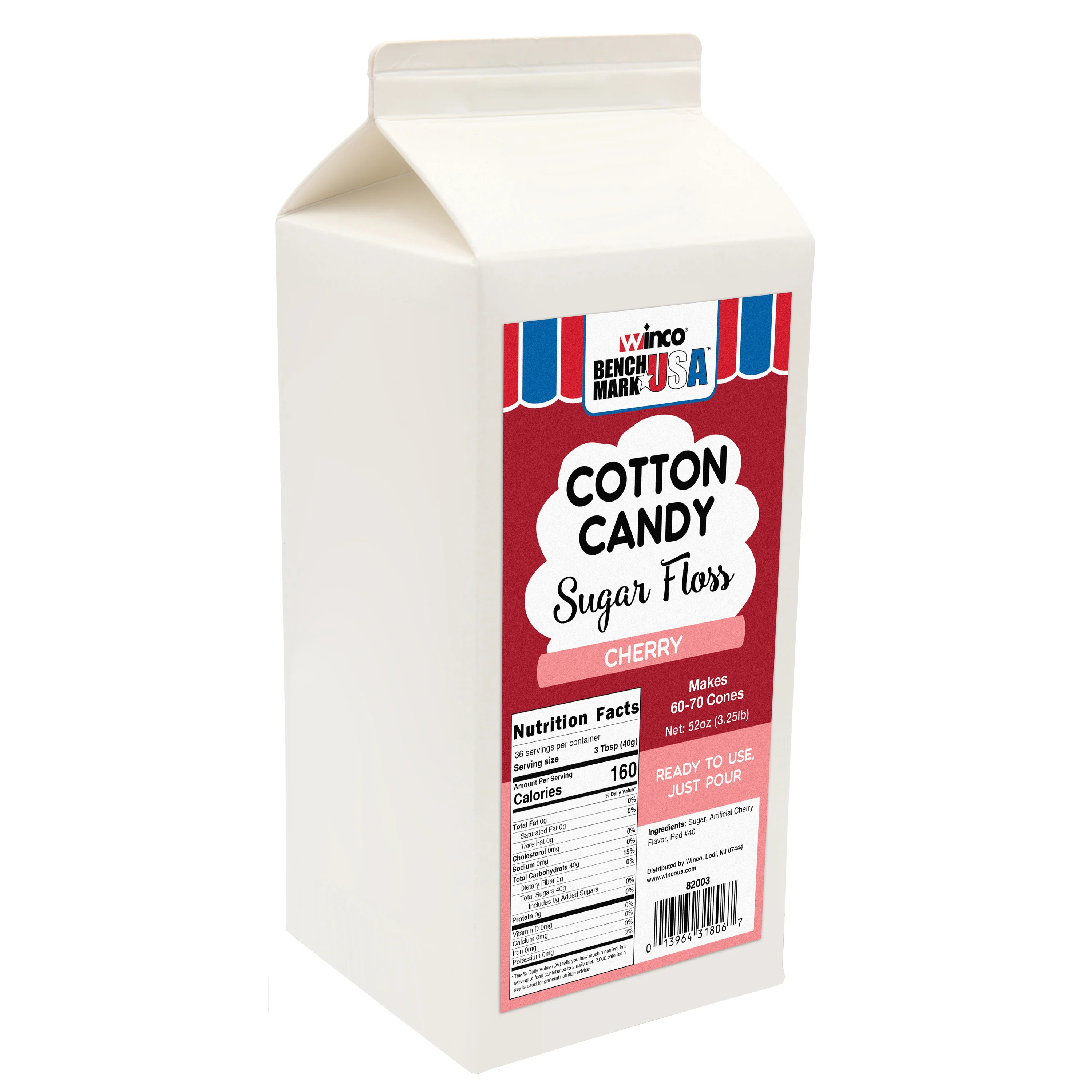 Winco 82003CS 3.25 Lb Cotton Candy Sugar Floss Cherry 6 Packs - Image 2