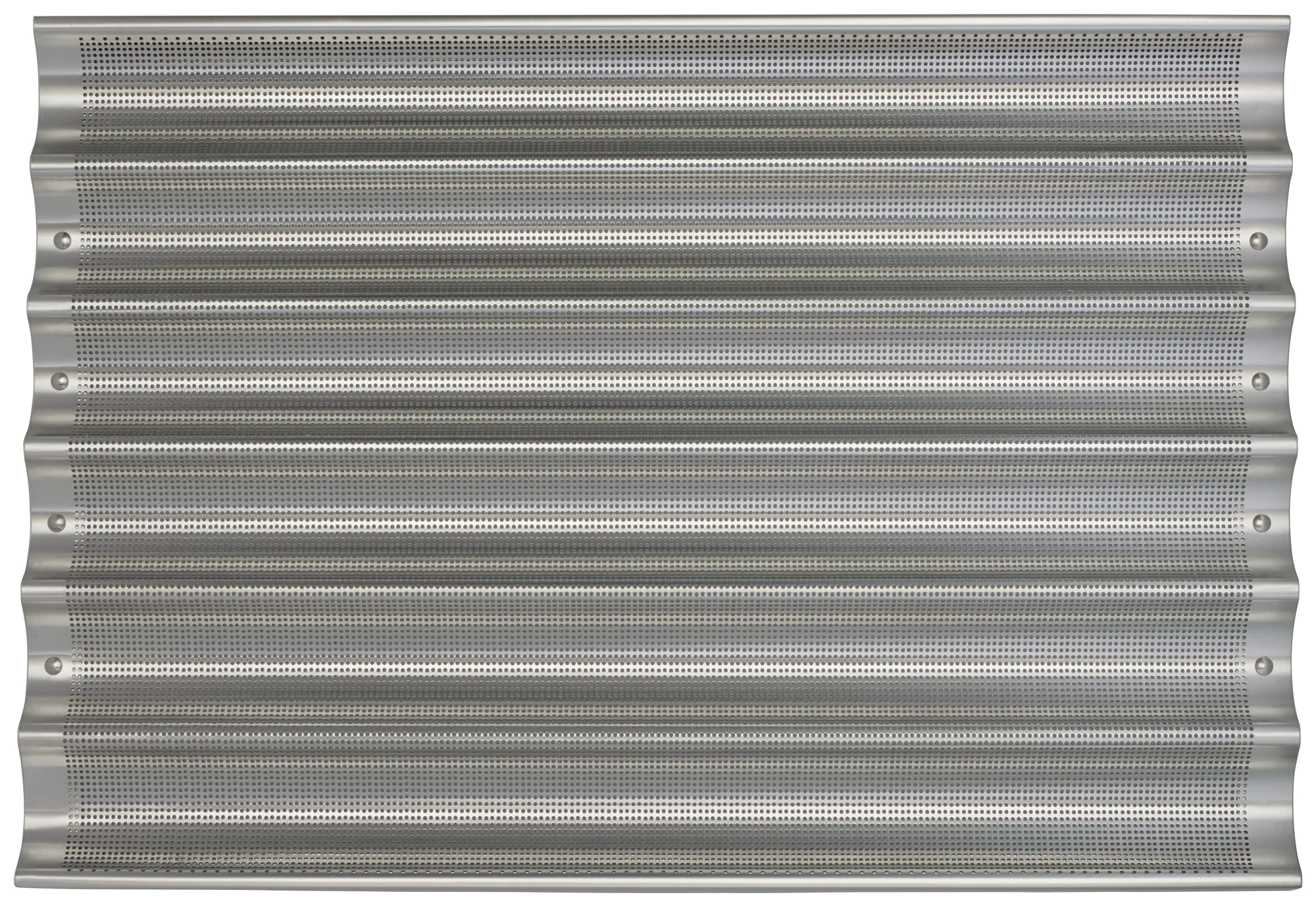 Winco ABPN-6 18 Inch Baguette Pan Perforated 16 Gauge Aluminum 6 Slots - Image 3