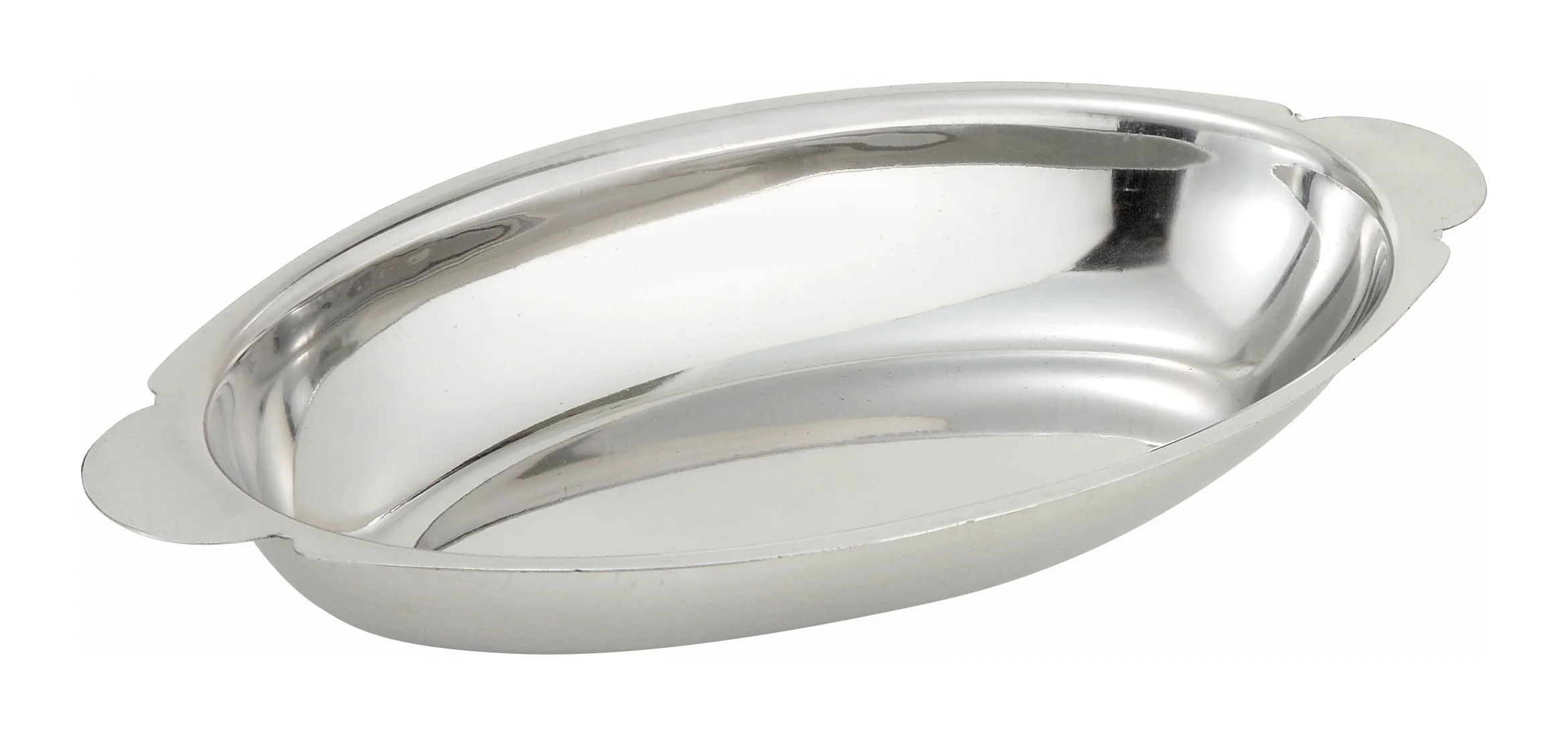 Winco ADO-20 20 Oz Oval Au Gratin Dish Stainless Steel with Durable Design - Image 2