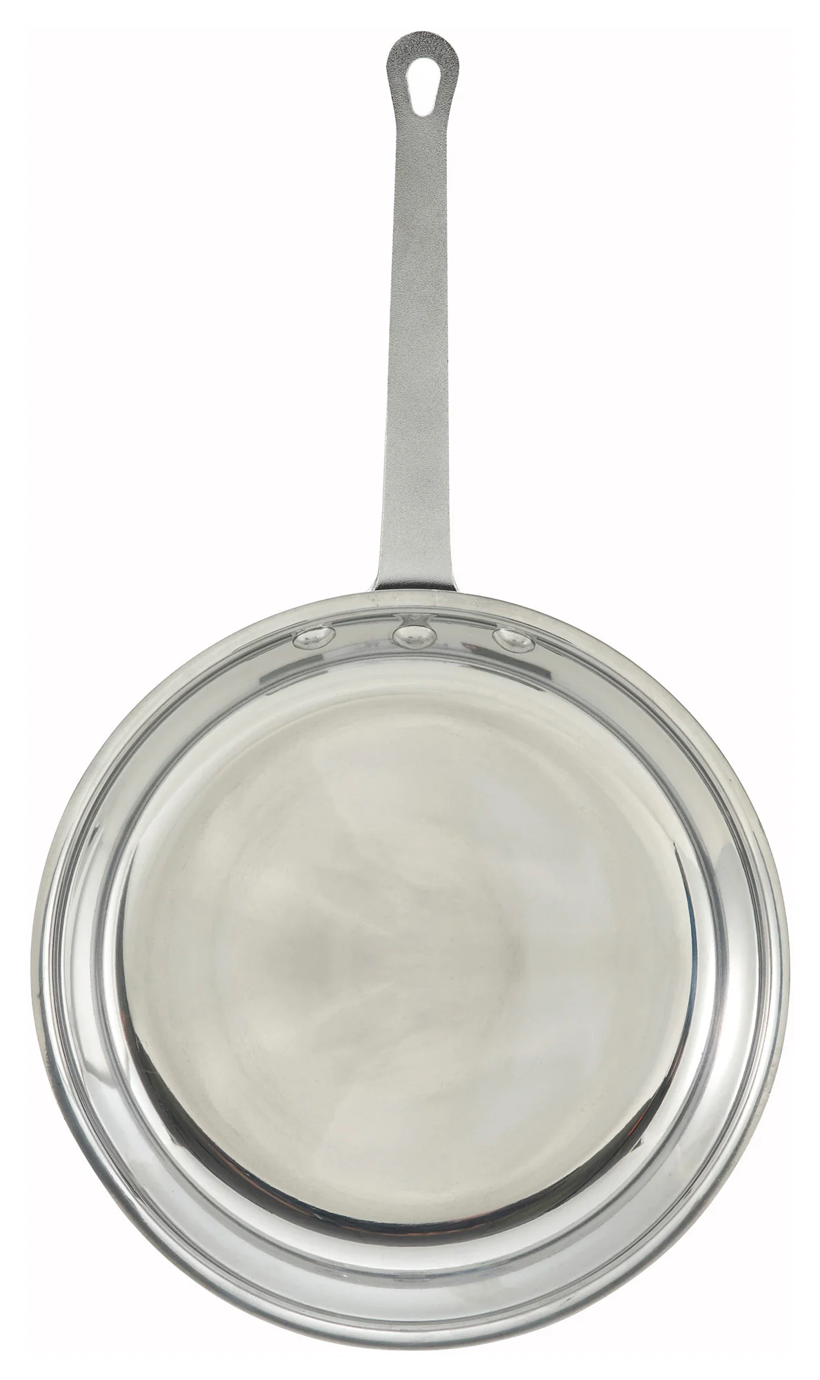 Winco AFP-10 10 Inch Fry Pan Without Lid Riveted Handle Mirror Finish Aluminum