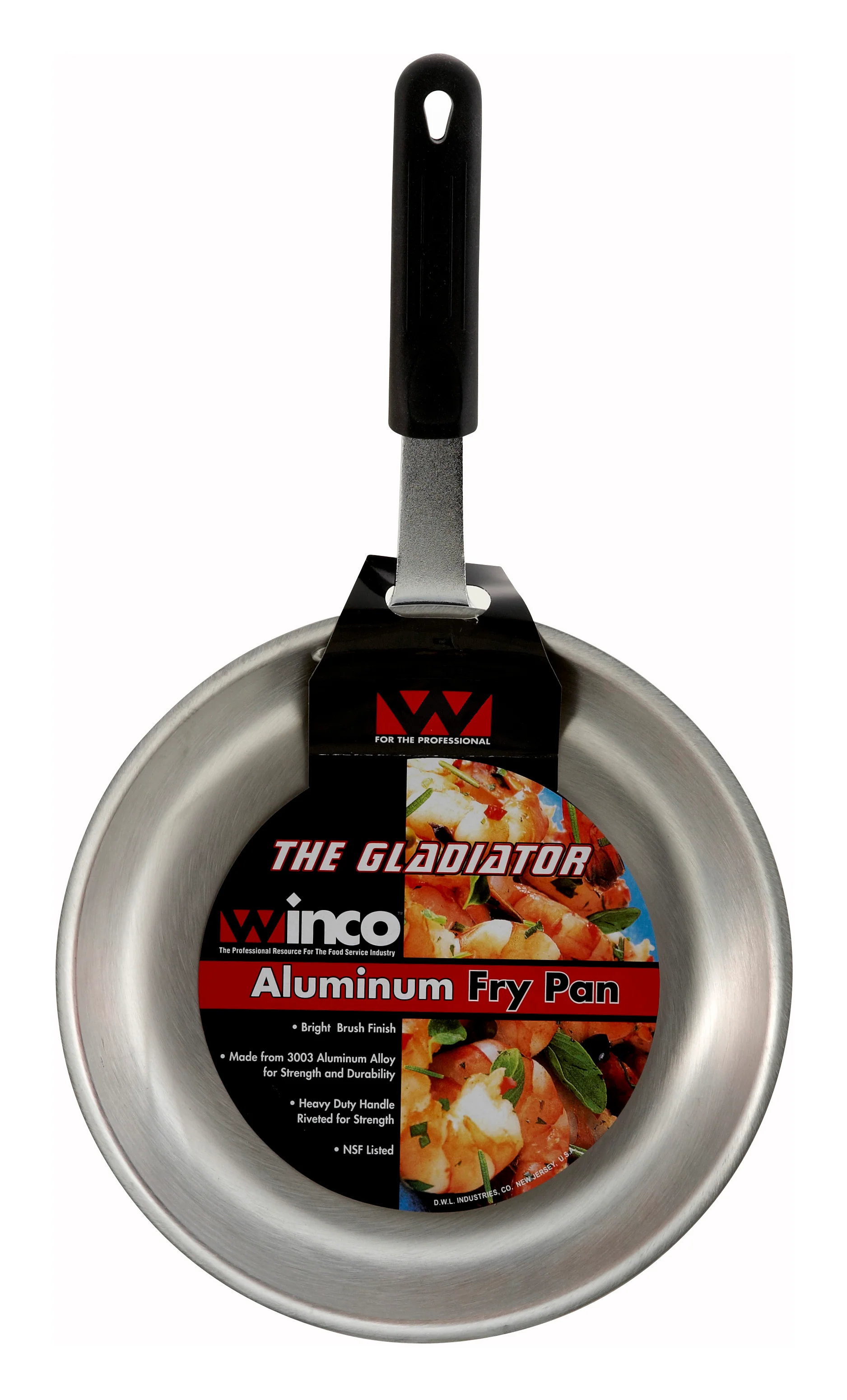 Aluminum Fry Pan with Silicone Sleeve - Winco AFP-10A-H 10 Inch Gladiator - Image 4