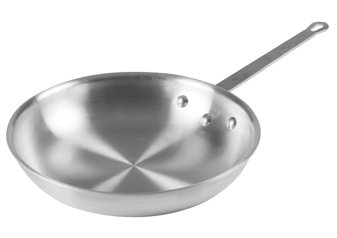 Winco AFP-12A 12 Inch Fry Pan Round Riveted Handle 3003 Aluminum Uncoated - Image 2