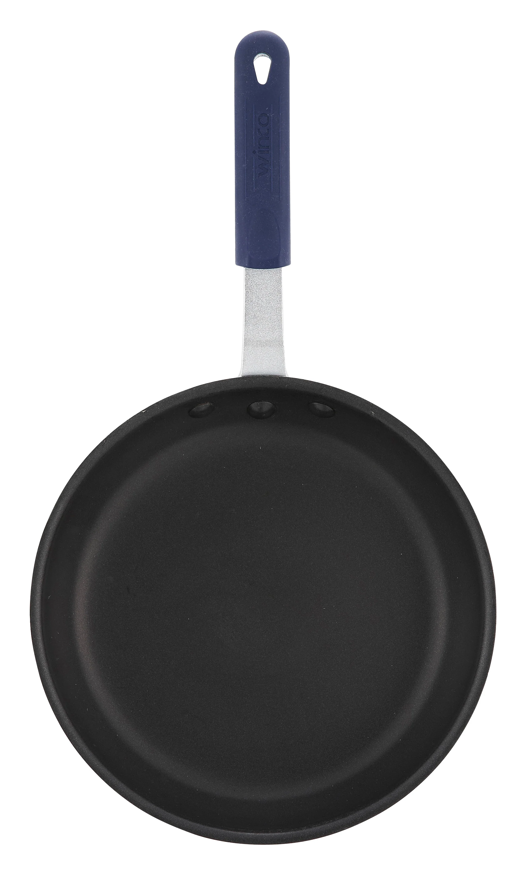 Winco AFP-14XC-H 14 Inch Fry Pan Round Without Lid Blue Silicone Handle Aluminum - Image 2