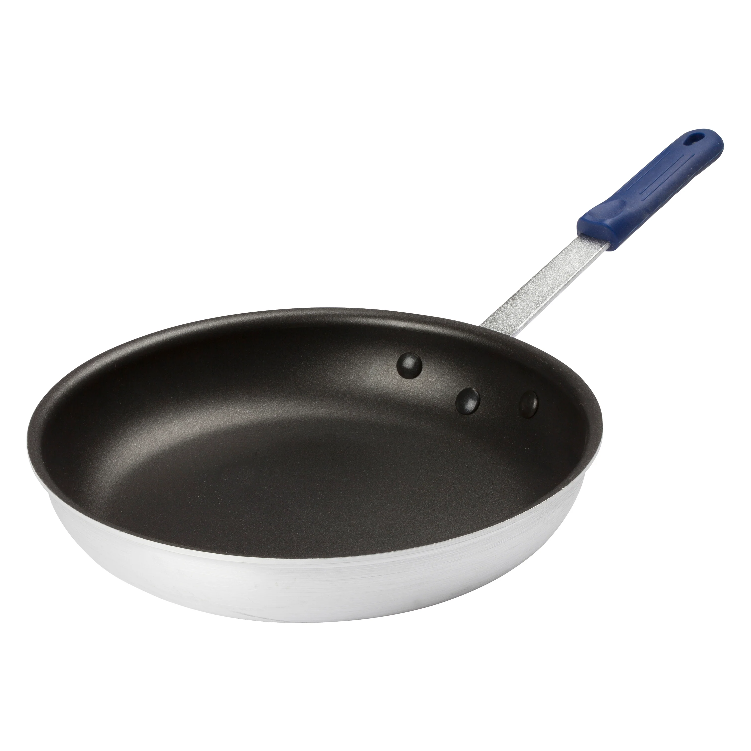 Winco AFP-14XC-H 14 Inch Fry Pan Round Without Lid Blue Silicone Handle Aluminum - Image 3