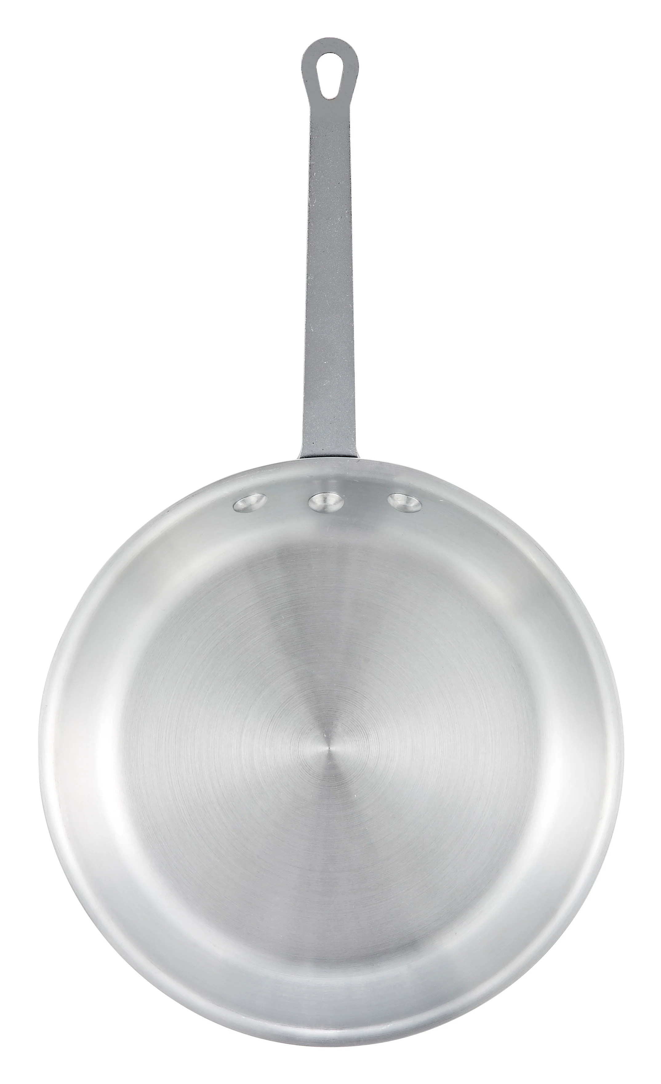 Winco AFP-7S 7 Inch Fry Pan Round Without Lid Riveted Handle Aluminum Natural Finish - Image 3