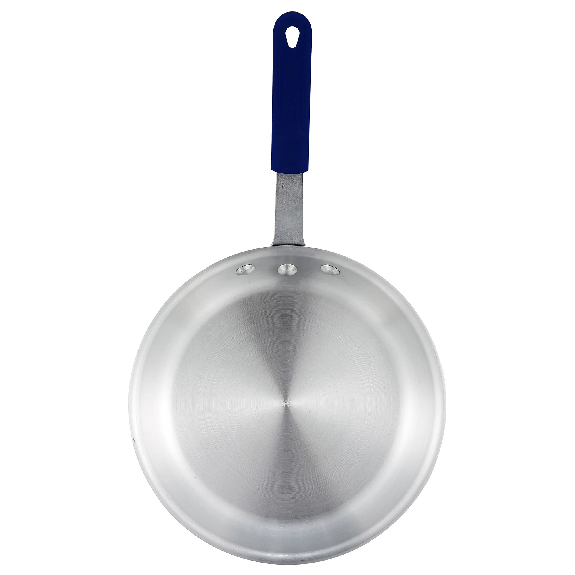 Winco AFP-8A-H 8 Inch Fry Pan Riveted Handle Blue Silicone Sleeve Aluminum - Image 3